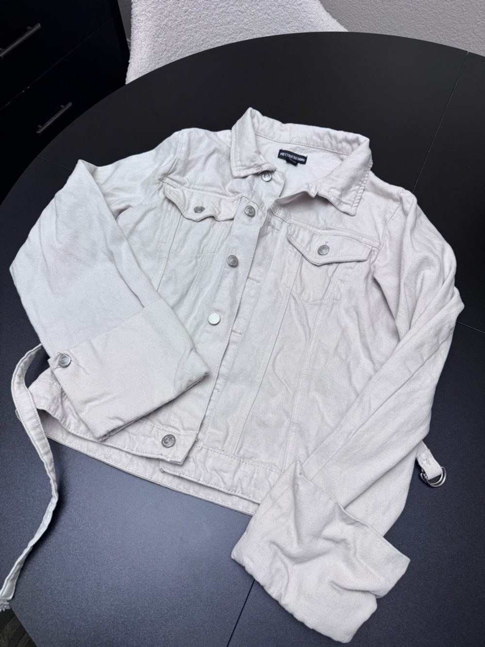 Wit & Wisdom Light Beige Jean Jacket with Side Tie